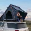 图片 rustmade Triangle Aluminum Black Hard Shell Grey Roof Tent with Roof Rack Scout Plus Collection