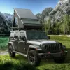 图片 rustmade Triangle Aluminum Black Hard Shell Grey Roof Tent with Roof Rack Scout Plus Collection