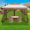 图片 Bosonshop 10.5' x 10.5' Pop-up Canopy Gazebo Tent with Mesh Sidewall Height Adjustable Outdoor Party Tent