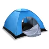 图片 4 person camping waterproof tent pop-up tent instant set up tent with 2 mosquito net doors tote bag folding for 4 seasons