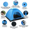 图片 4 person camping waterproof tent pop-up tent instant set up tent with 2 mosquito net doors tote bag folding for 4 seasons