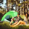 图片 4 person camping waterproof tent pop-up tent instant set up tent with 2 mosquito net doors tote bag folding for 4 seasons