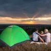 图片 4 person camping waterproof tent pop-up tent instant set up tent with 2 mosquito net doors tote bag folding for 4 seasons