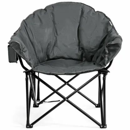 图片 Folding camping moon upholstered chair with handbag