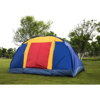 图片 Bosonshop outdoor 8 person camping tent is easy to set up a party large tent for travel hiking with carrying bag; blue