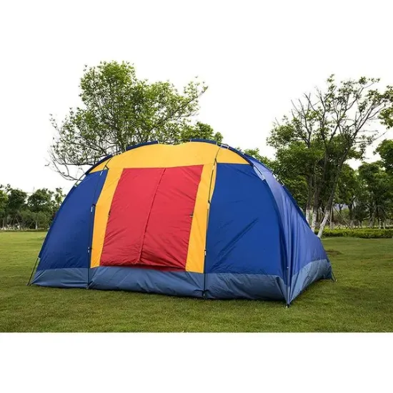 图片 Bosonshop outdoor 8 person camping tent is easy to set up a party large tent for travel hiking with carrying bag; blue