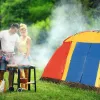 图片 Bosonshop outdoor 8 person camping tent is easy to set up a party large tent for travel hiking with carrying bag; blue