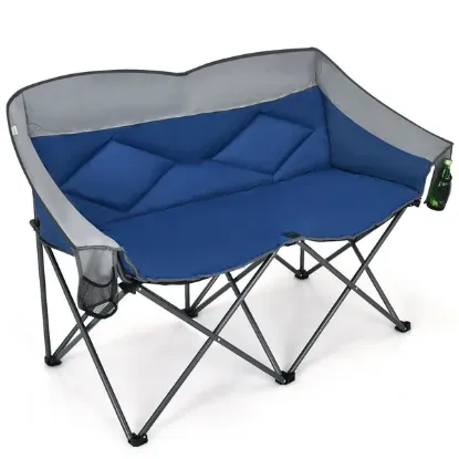 图片 Folding camping chair with bag and padded backrest