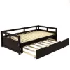 图片 Extending Daybed with Trundle, Wooden Daybed with Trundle